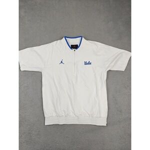 UCLA Bruins Jacket Mens Medium White NCAA Football Jordan Pullover Quarter Zip